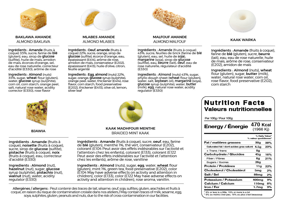 Large Saveurs d’Antan Tunisian pastry gift box 410g