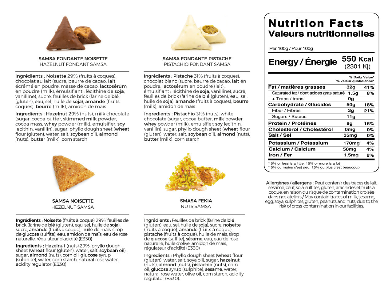 Nuancier box of Tunisian samsa nut pastries 470g by Masmoudi Gourmet