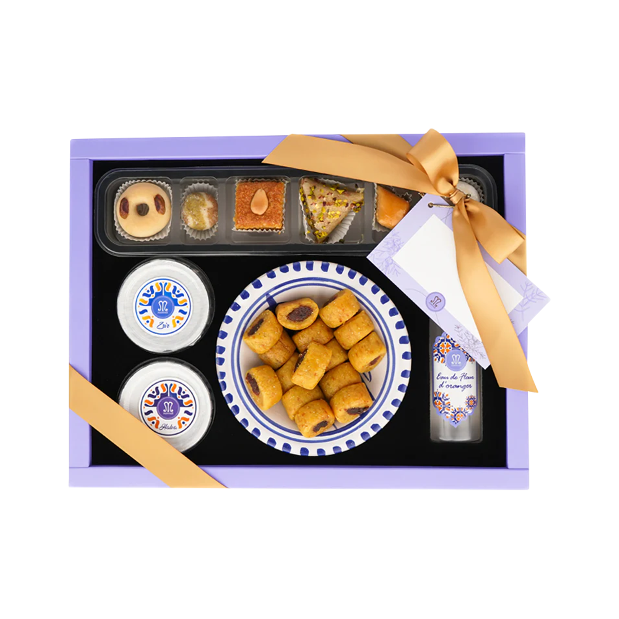 Saveurs Gourmandes Tunisian pastry gift box with assorted baklava and Mediterranean sweets 480g