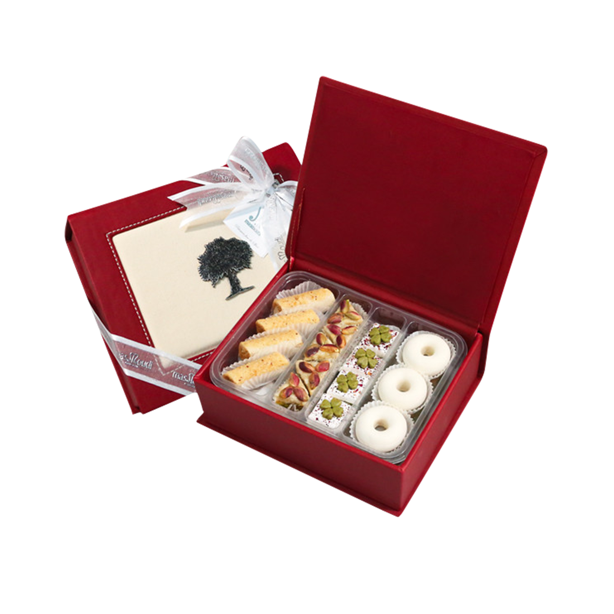Luxia Jasmin Tunisian pastry gift box in leather-style box with 29 pieces