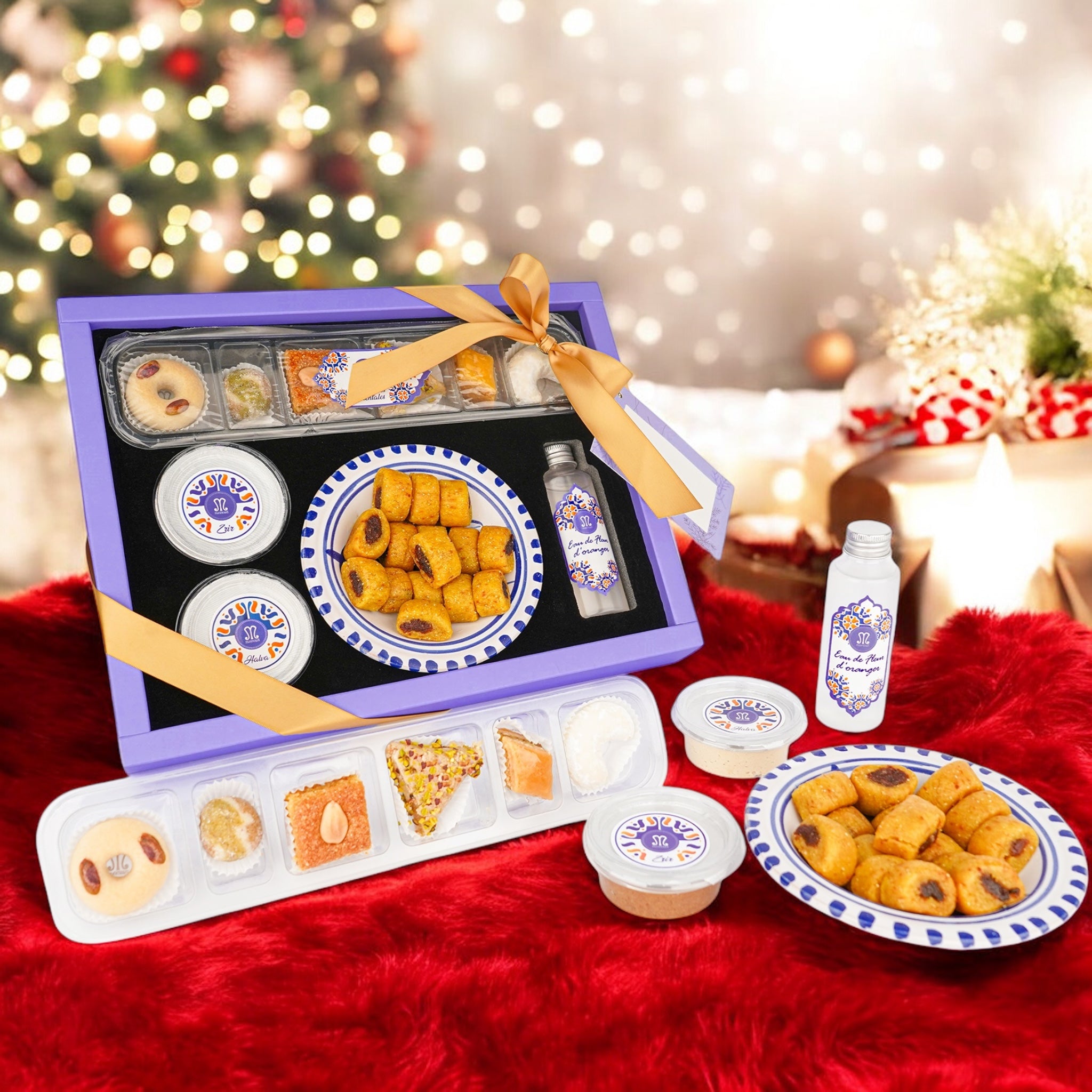 Saveurs Gourmandes Tunisian pastry gift box with assorted baklava and Mediterranean sweets 480g