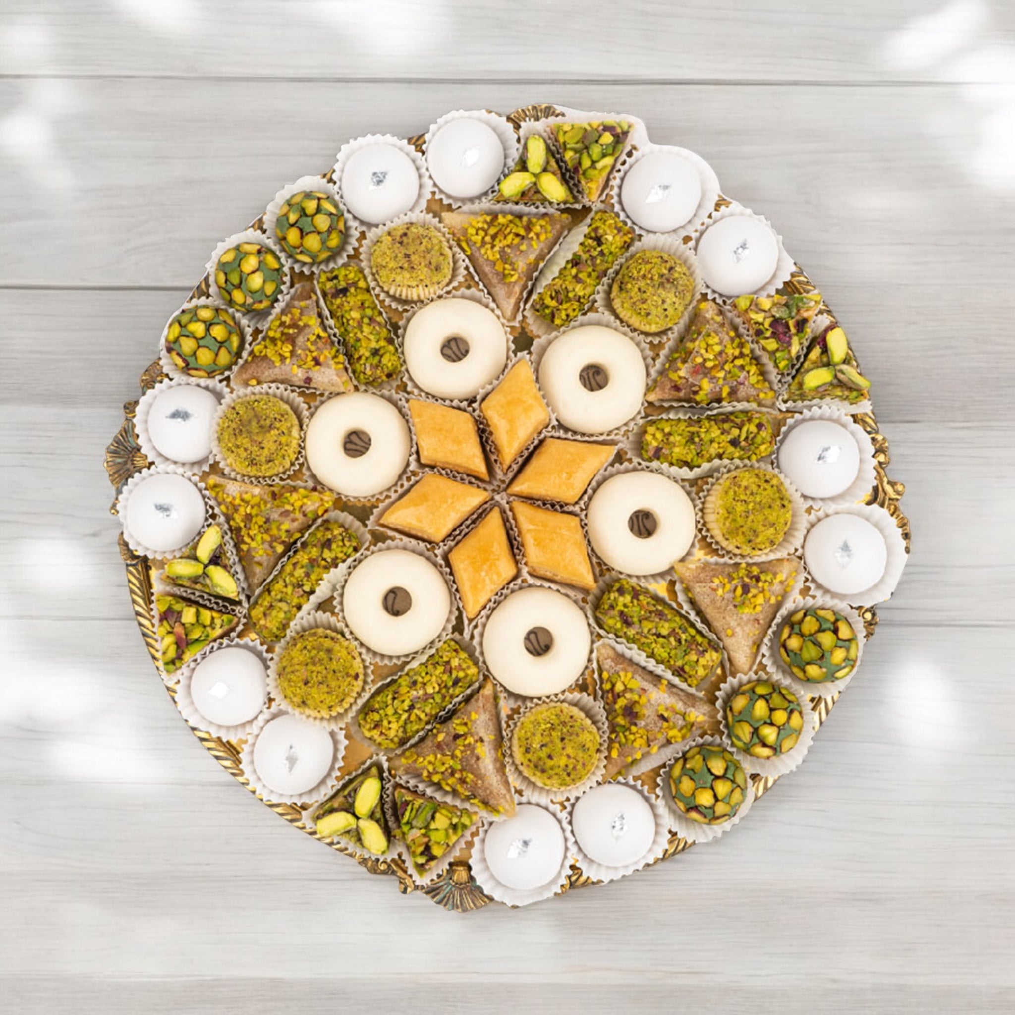 Festive holiday Tunisian pastry gift box with 67 assorted pieces