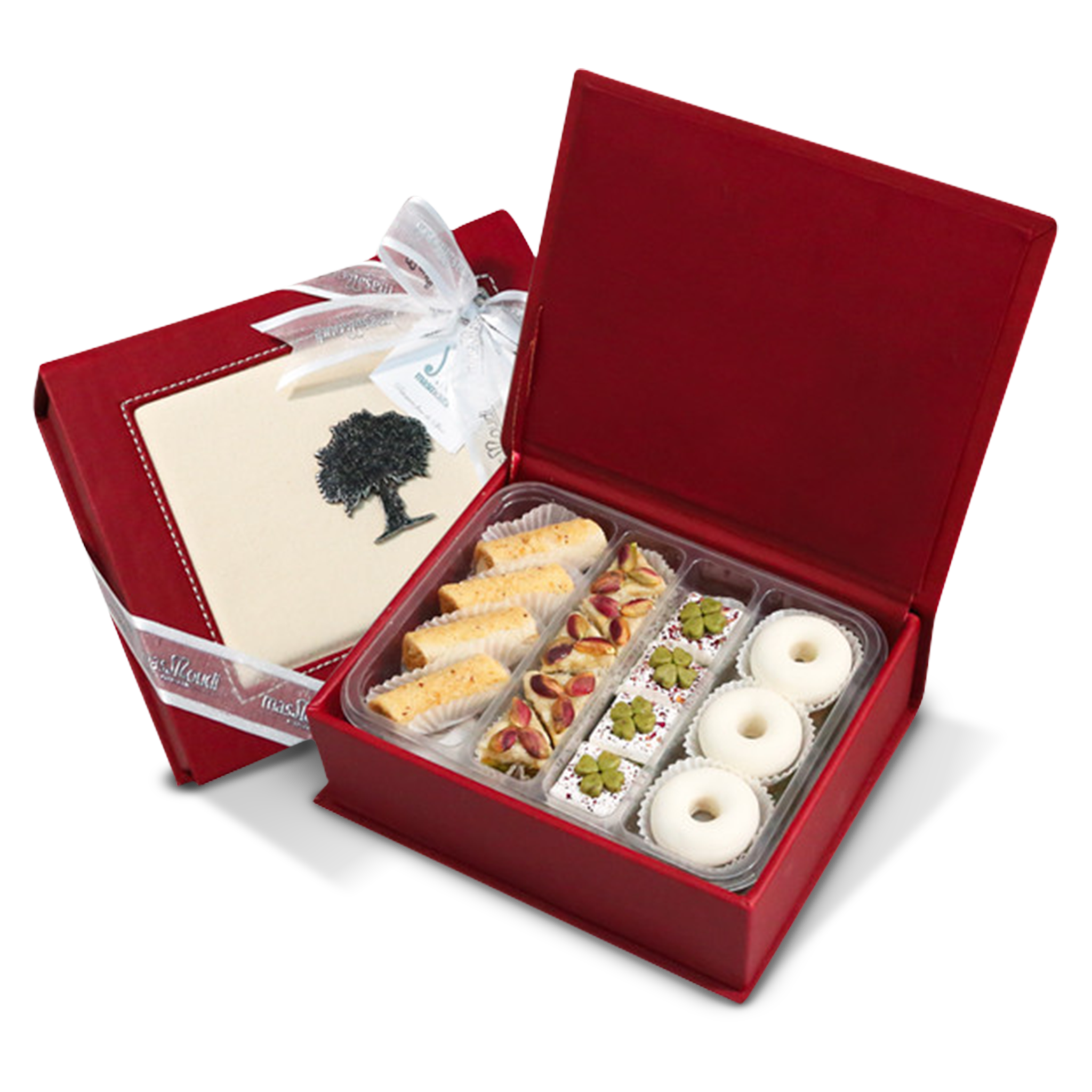 Luxia Jasmin Gift Box – Tunisian Pastries in Leather Box, 29 Pc