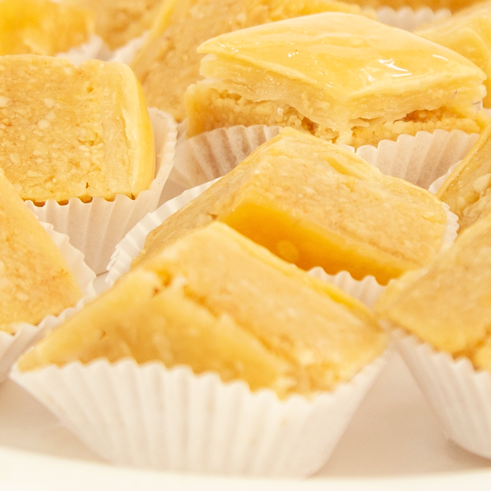 Almond baklava Tunisian baklawa amande pieces in gift box